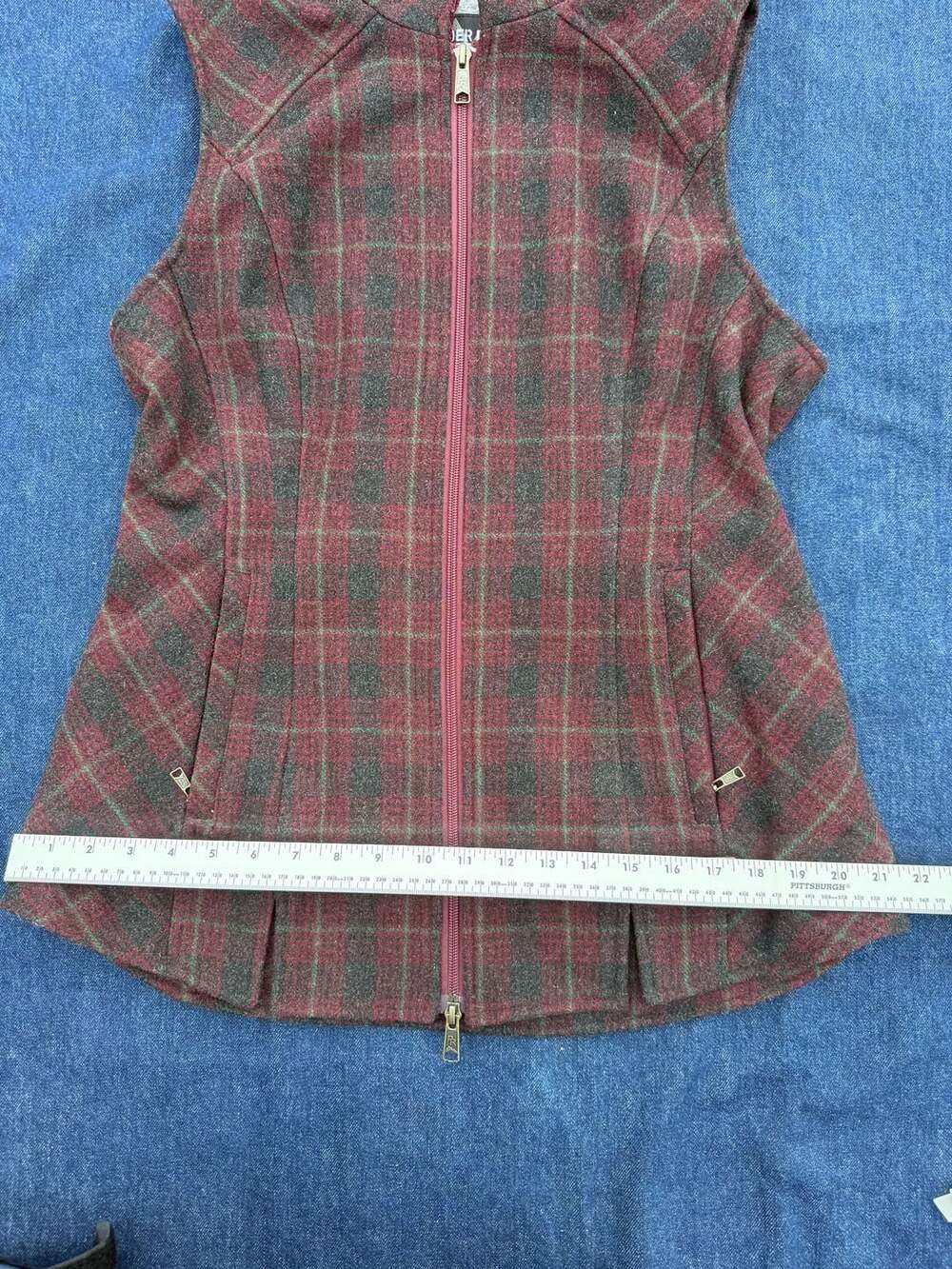 Powder River Outfitters Plaid Wool Blend Western Vest - Picture 6 of 13